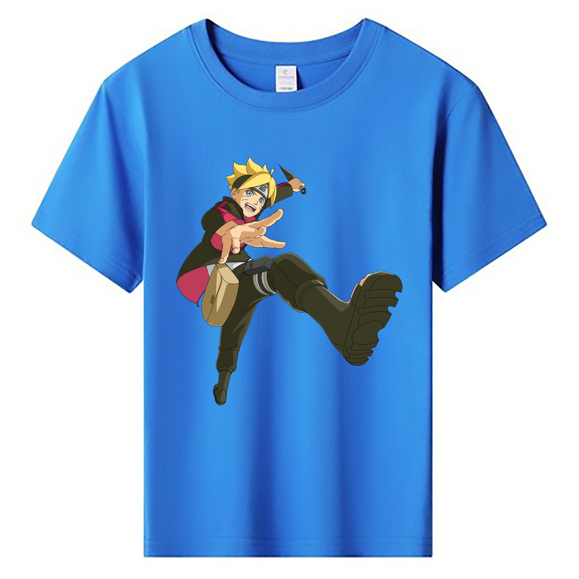 （画像用） NARUTO -ナルト- うずまき ボルト Uzumaki Boruto 綿100％キッズTシャツ（フロントプリント）